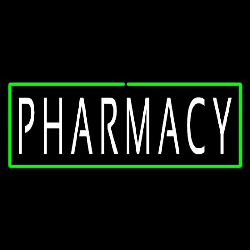 White Pharmacy Green Neonskylt