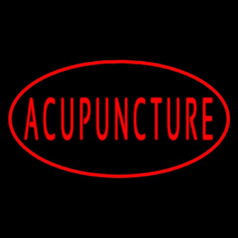 Acupuncture Oval Red Neonskylt