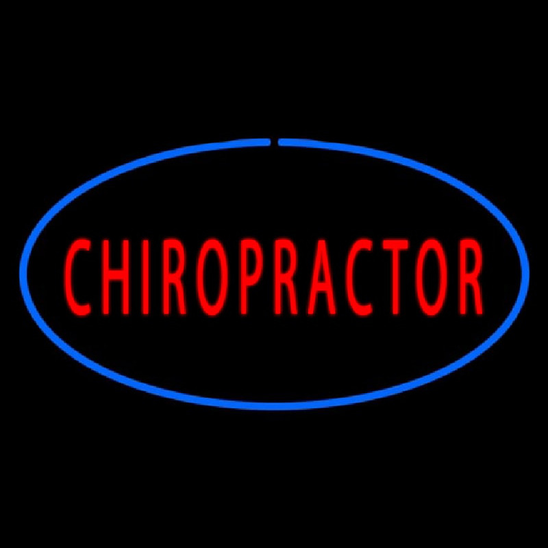 Red Chiropractor Oval Blue Neonskylt