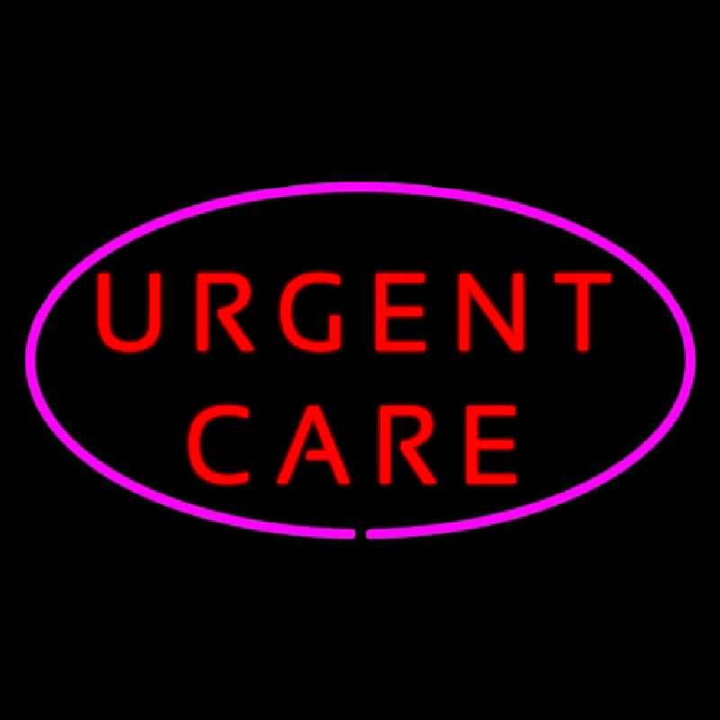 Urgent Care Oval Pink Neonskylt