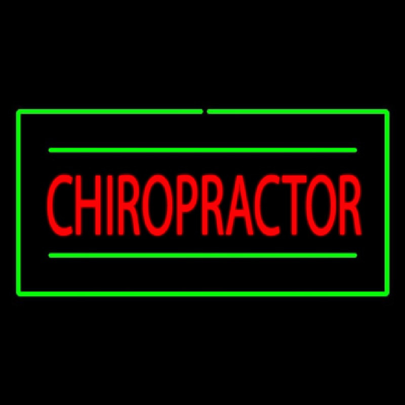 Chiropractor Rectangle Green Neonskylt