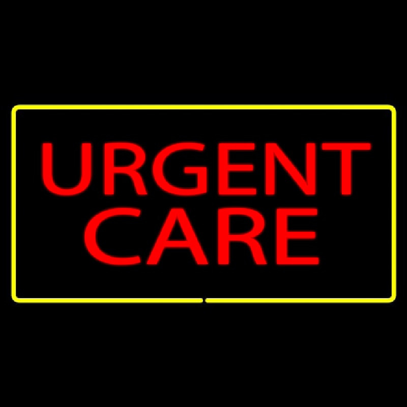 Red Urgent Care Yellow Border Neonskylt