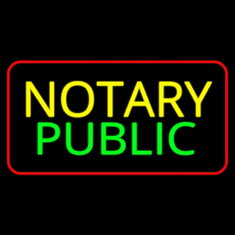 Notary Public Red Border Neonskylt