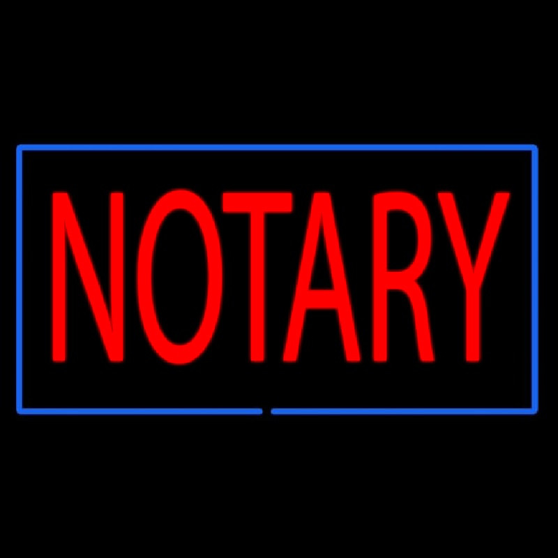 Red Notary Blue Border Neonskylt