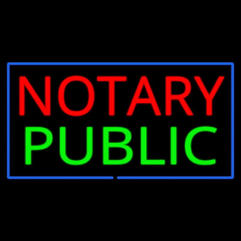 Notary Public Blue Border Neonskylt
