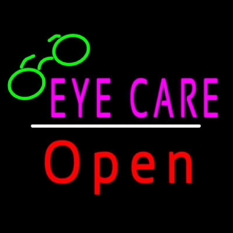 Eye Care Logo Red Open White Line Neonskylt