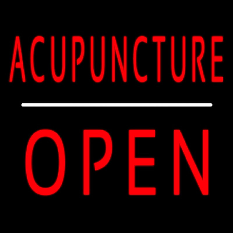 Acupuncture Block Open White Line Neonskylt