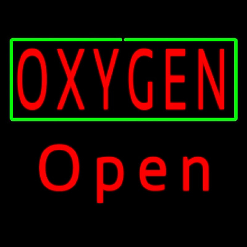 Red O ygen Green Open Neonskylt