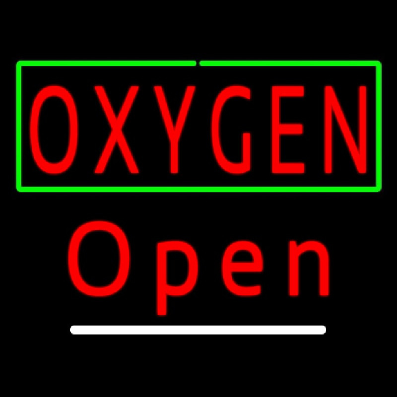 Red O ygen Open Neonskylt