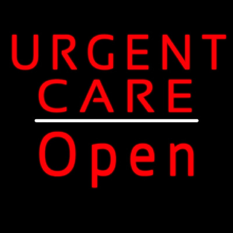Urgent Care Open White Line Neonskylt
