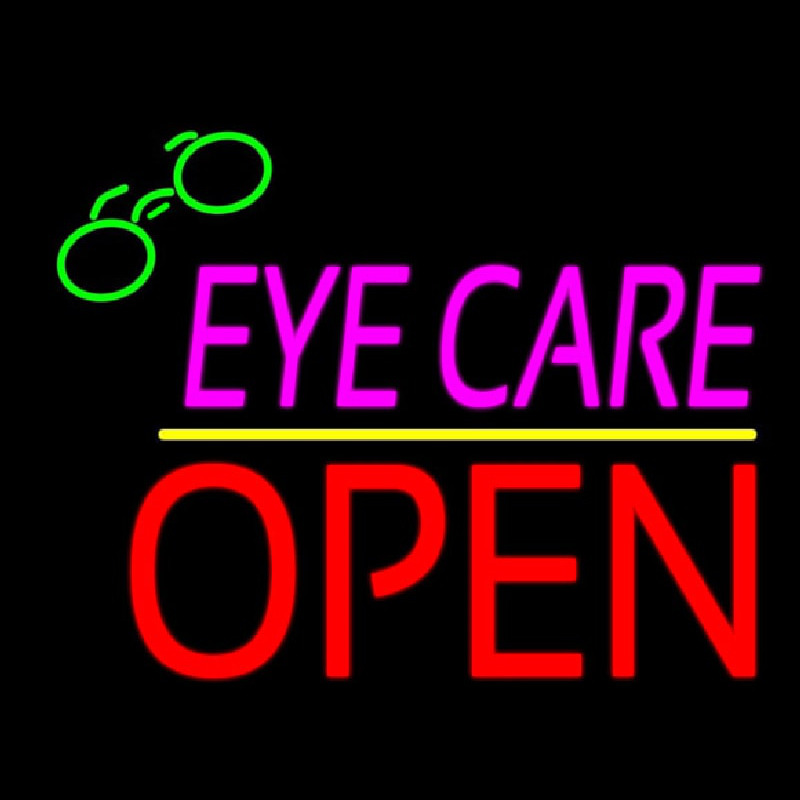 Pink Eye Care Block Red Open Yellow Line Neonskylt