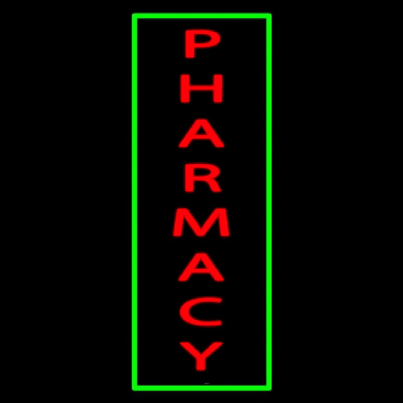 Red Pharmacy Green Border Neonskylt