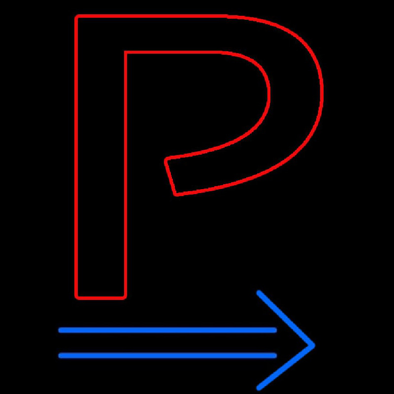 Parking P With Arrow Neonskylt