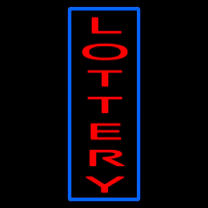 Vertical Red Lottery Blue Border Neonskylt