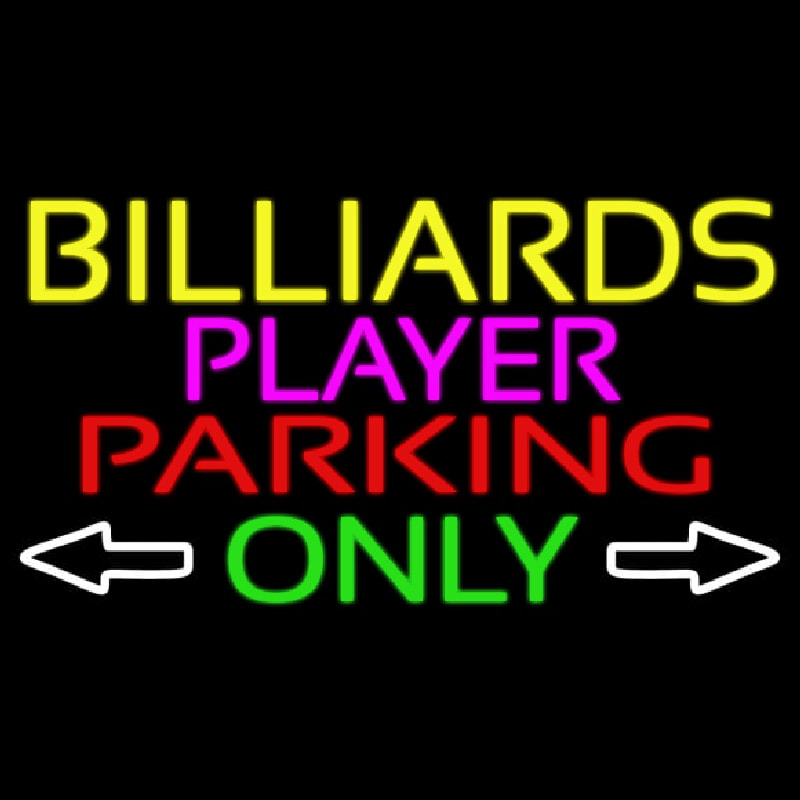 Billiards Player Parking Only Neonskylt