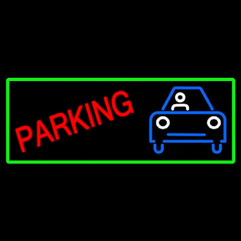 Parking With Car Neonskylt