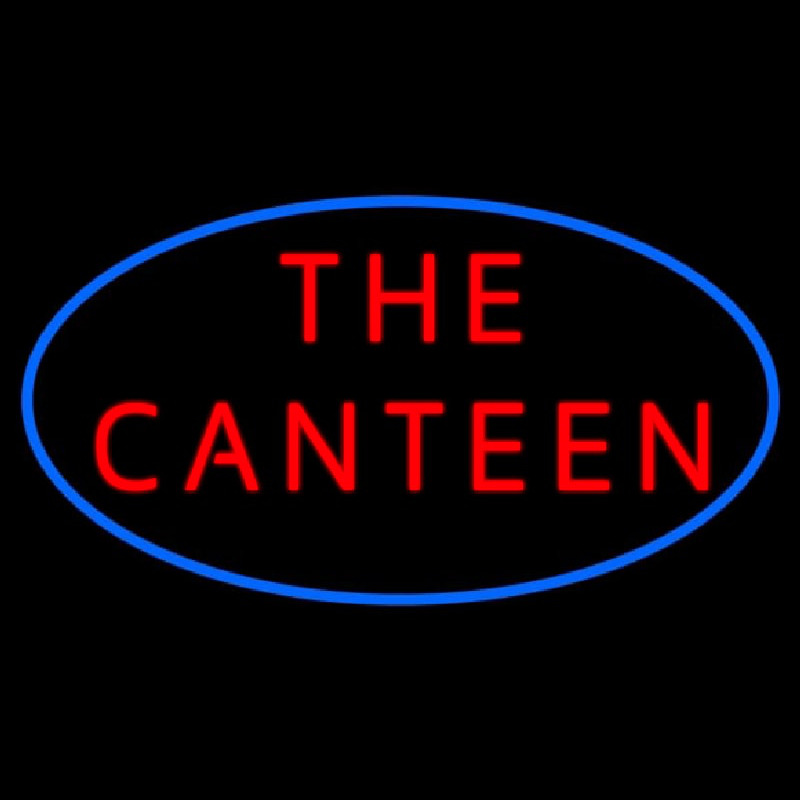 The Canteen With Blue Border Neonskylt