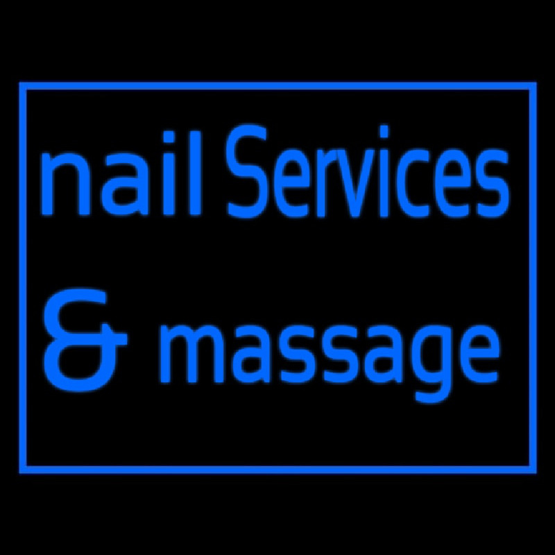 Nail Services And Massage Neonskylt