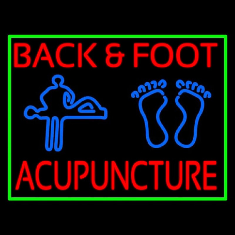 Back And Foot Logo Acupuncture Neonskylt