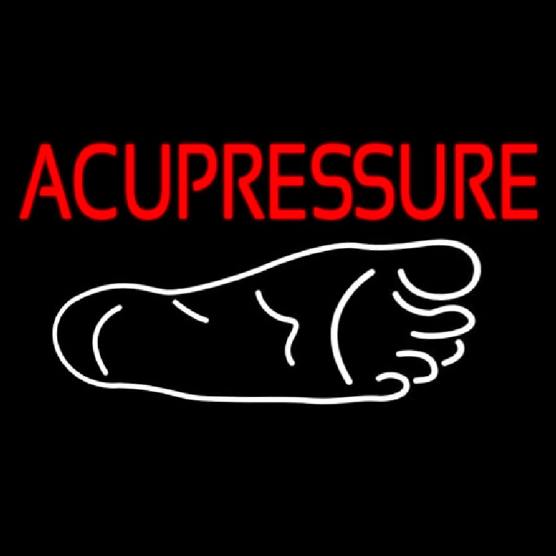 Red Acupressure Foot Logo Neonskylt