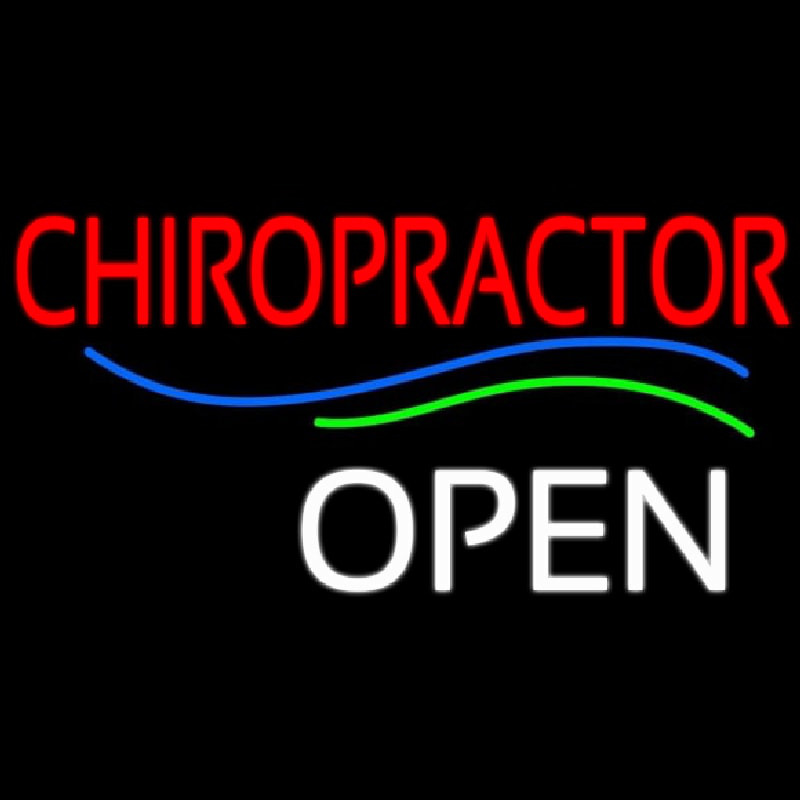 Red Chiropractor Open Neonskylt