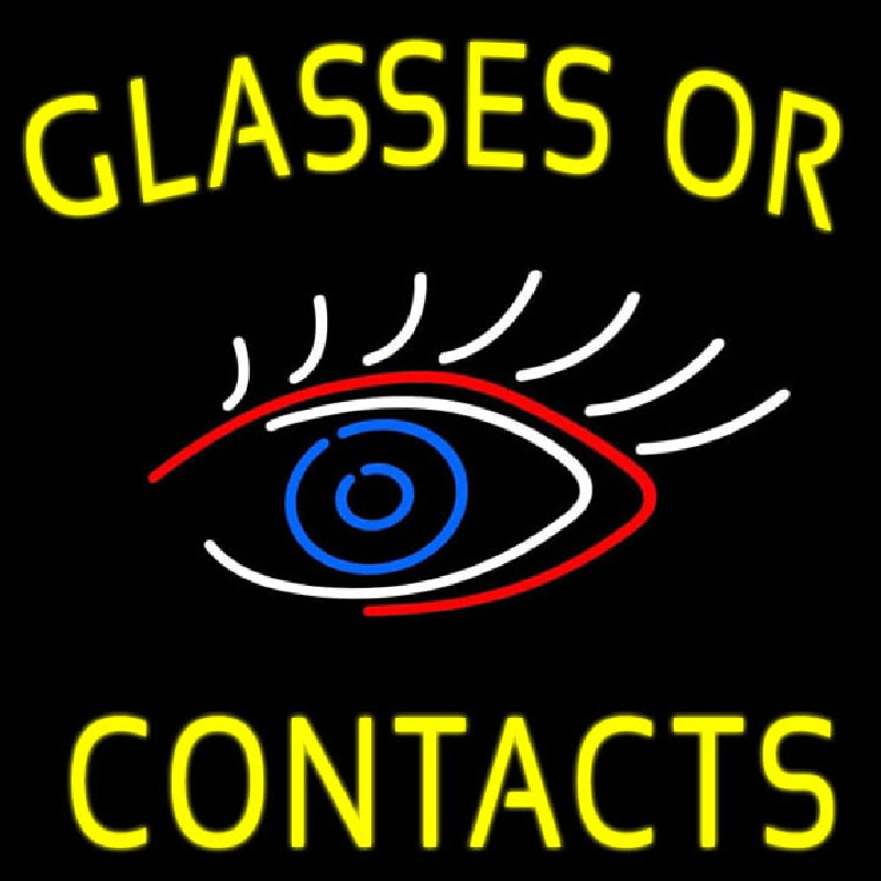 Glasses Or Contacts Eye Logo Neonskylt