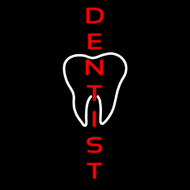 Vertical Dentist Logo Neonskylt