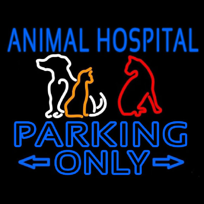 Animal Hospital Parking Only Neonskylt