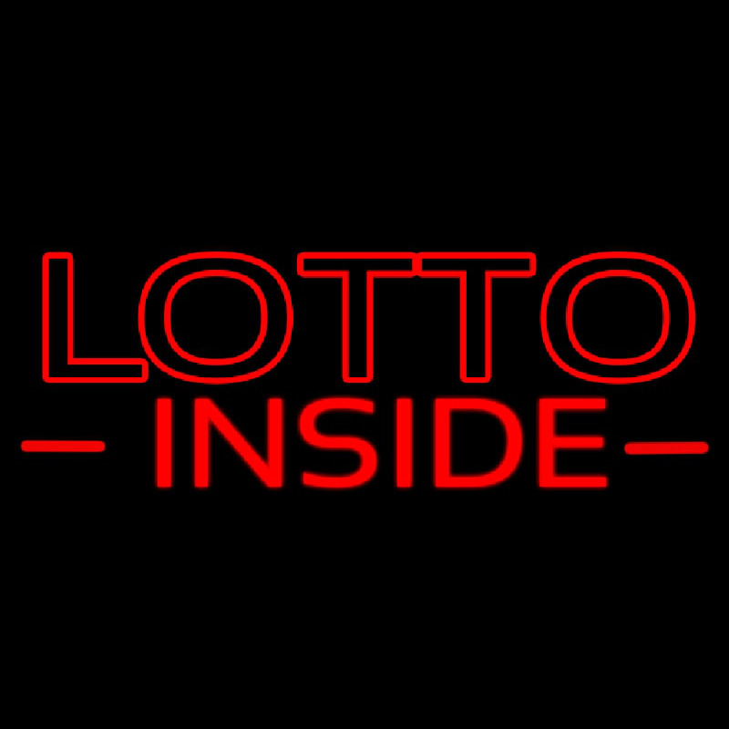 Red Lotto Inside Neonskylt