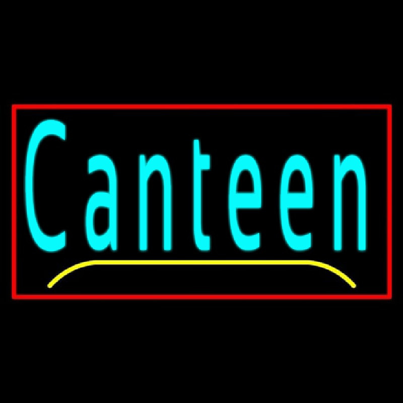 Cursive Canteen With Red Border Neonskylt