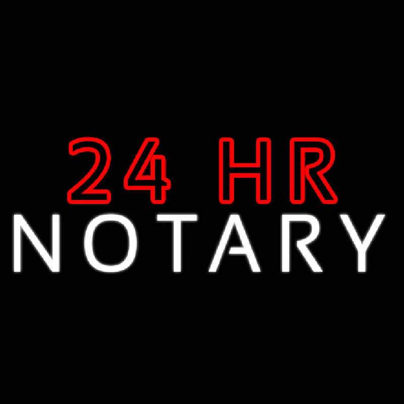 24 Hr Notary Neonskylt