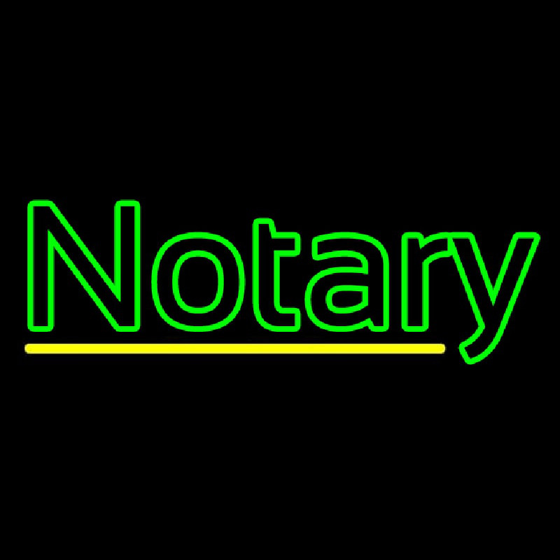 Double Stroke Green Notary Neonskylt