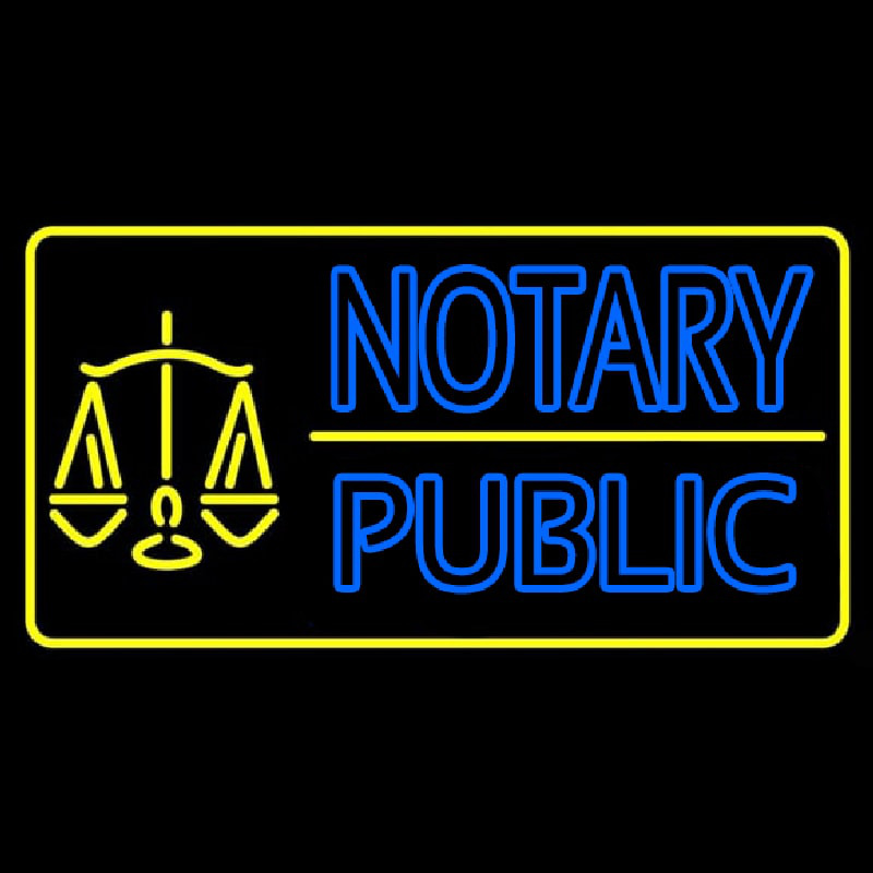 Double Stroke Notary Public Logo Neonskylt