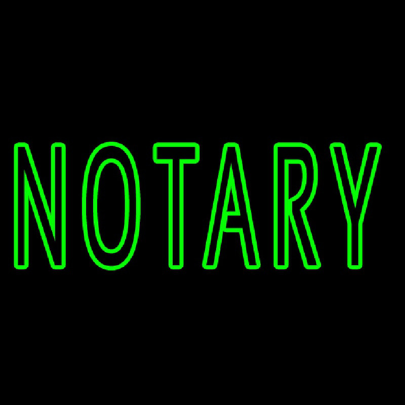 Green Slant Notary Neonskylt