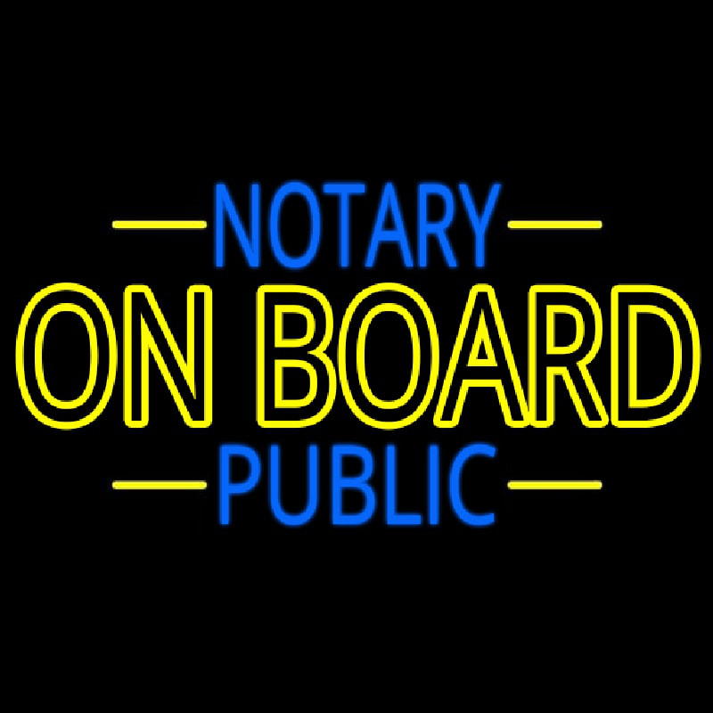 Notary Public On Board Neonskylt