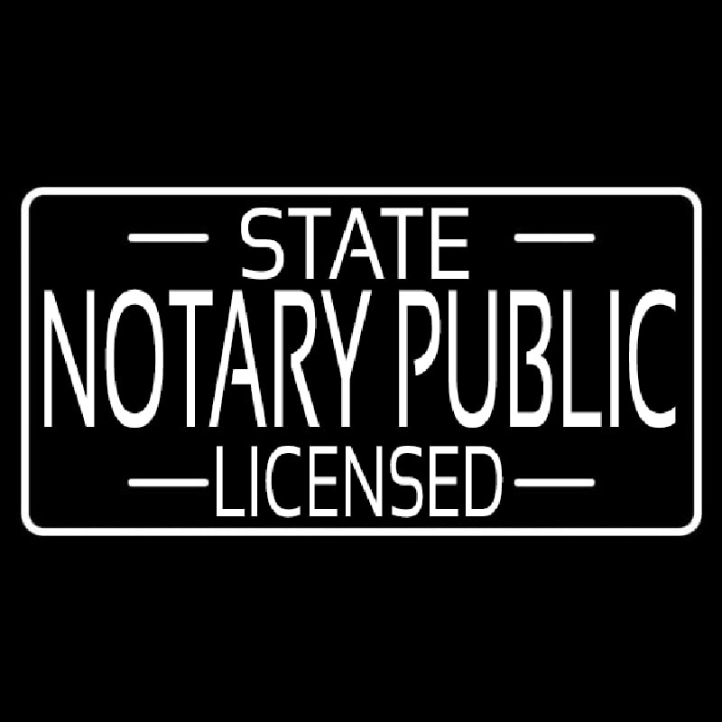 State Notary Public Licensed Neonskylt