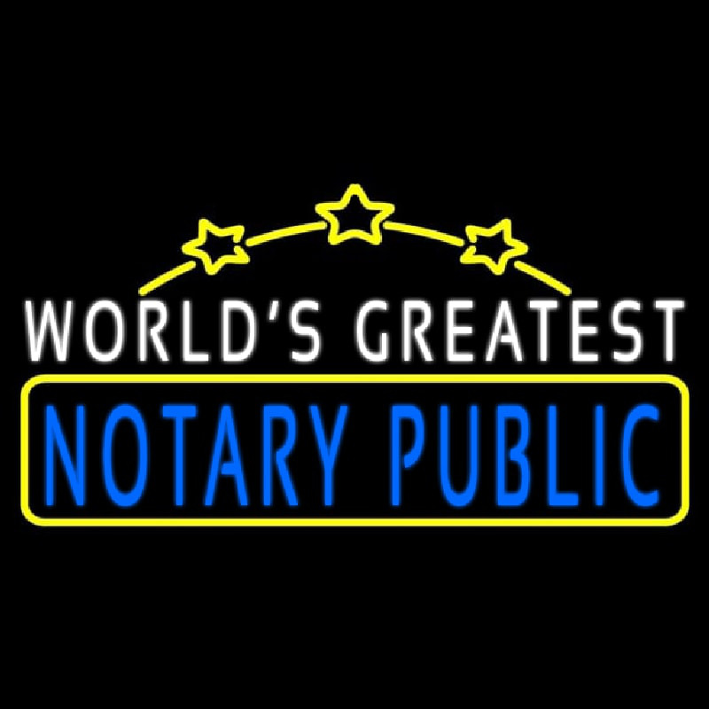 Worlds Greatest Notary Public Neonskylt