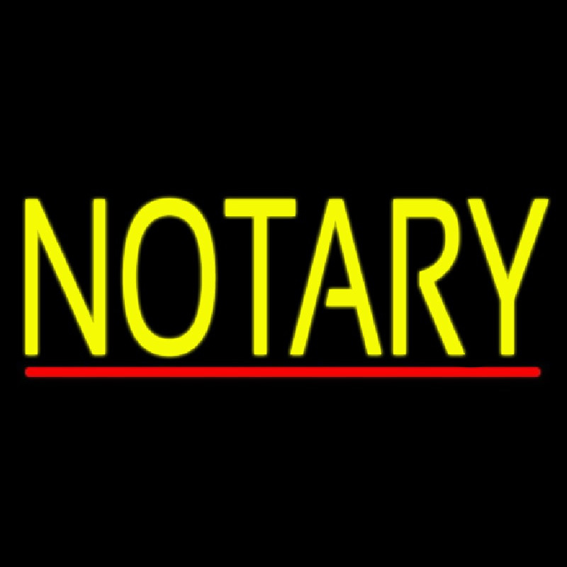 Yellow Notary With Red Line Neonskylt