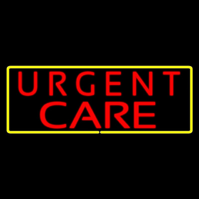 Urgent Care Rectangle Yellow Neonskylt