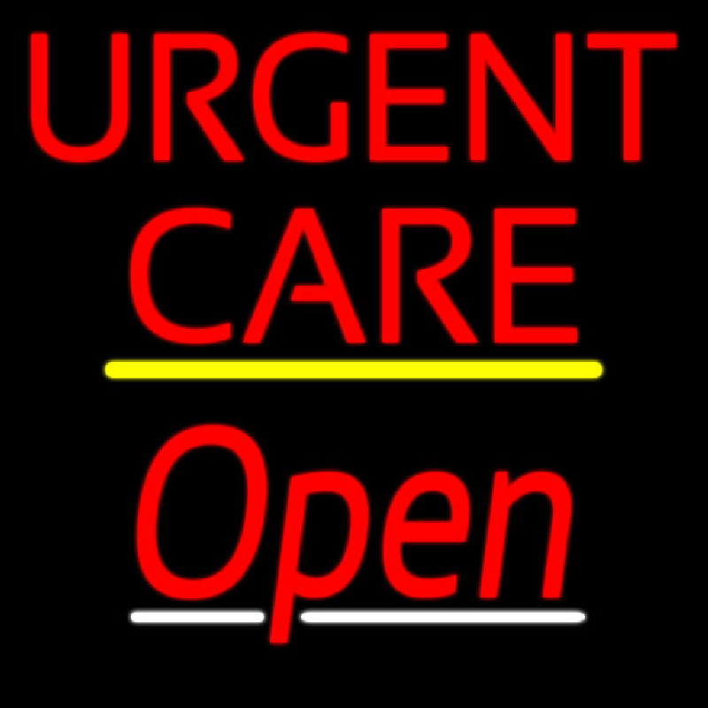 Urgent Care Script2 Open Yellow Line Neonskylt