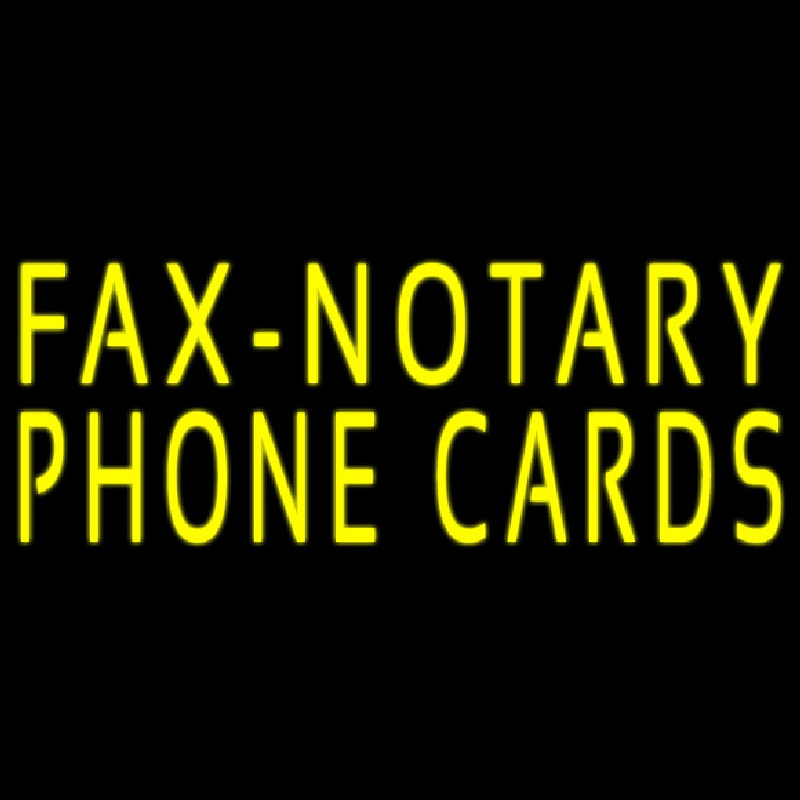 Yellow Fa  Notary Phone Cards 1 Neonskylt