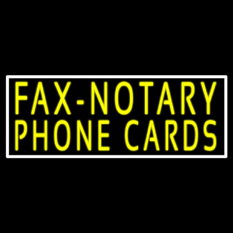 Yellow Fa  Notary Phone Cards With White Border 1 Neonskylt