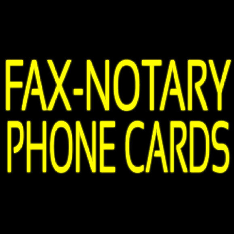 Yellow Fa  Notary Phone Cards With White Border Neonskylt