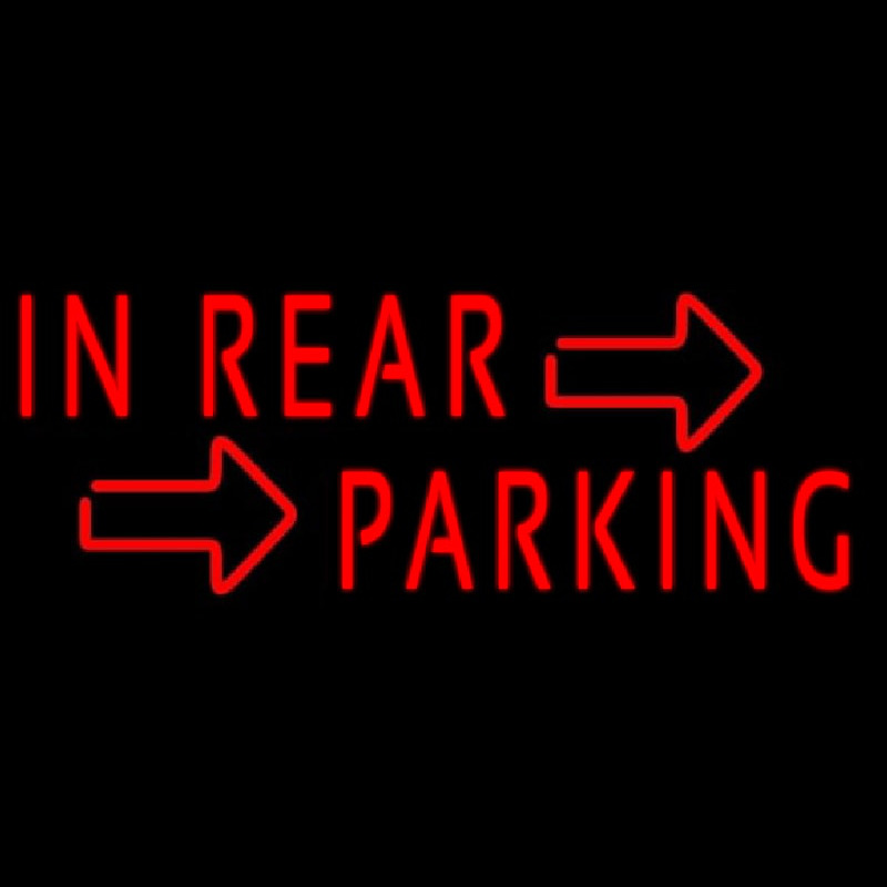 Red In Rear Parking Neonskylt
