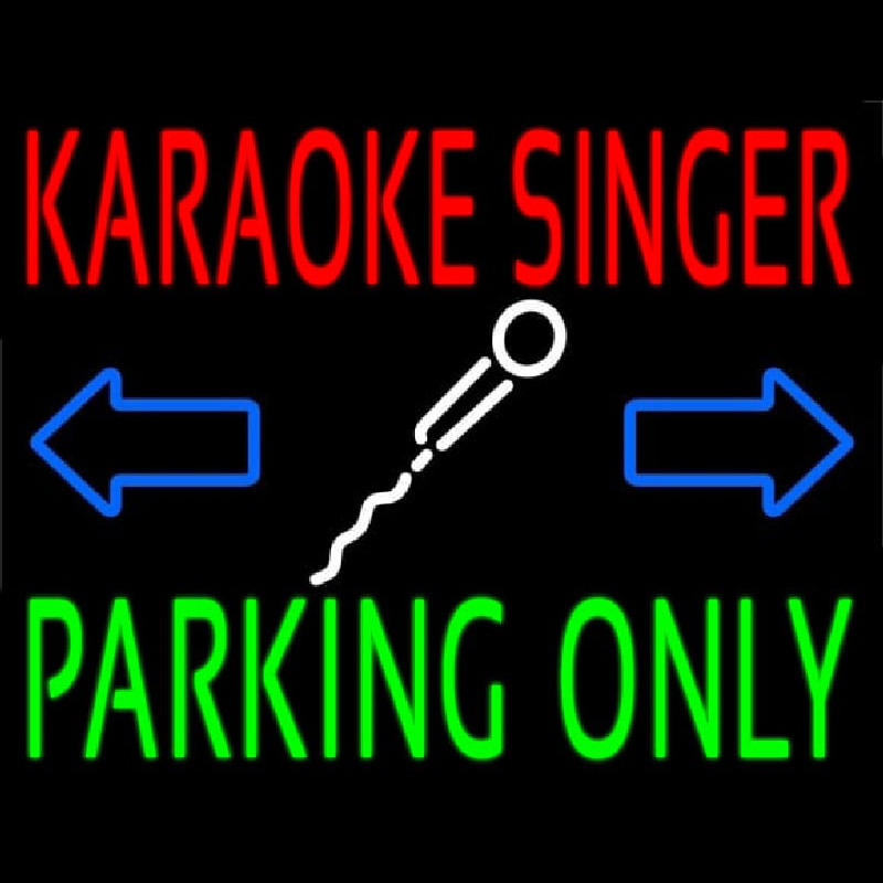 Karaoke Singer Parking Only Neonskylt