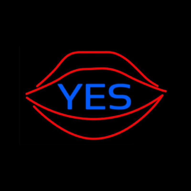 Yes With Red Lips Neonskylt