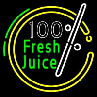100 Percent Fresh Juice Neonskylt