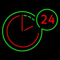 24 Hours Clock Neonskylt
