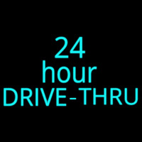 24 Hours Double Stroke Drive Thru Neonskylt