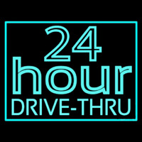 24 Hours Double Stroke Drive Thru Neonskylt